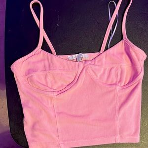 This is a barbie pink Small crop top.